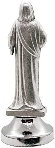 Mini svetišna statua | Klasične kršćanske i katoličke figurice | Metal srebrnog tona | Ljepljivo