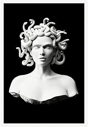Zwubnn Crno-bijela Meduza Zidna umjetnost Vintage Medusa Poster Estetski platno Poster Wall Art Umjetni