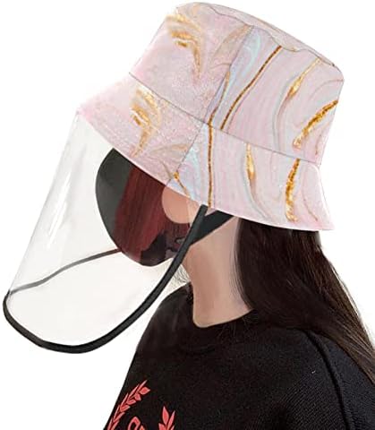 Zaštitni šešir za odrasle sa štitom za lice, ribarsko šešir protiv sunčane kape, mramorna tekstura
