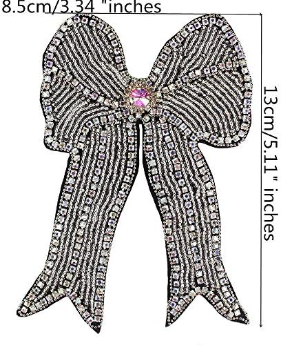 Crystal Rhinestone perle sa lukom sa šivanjem na ovratniku za djevojčice broševa haljina Applique