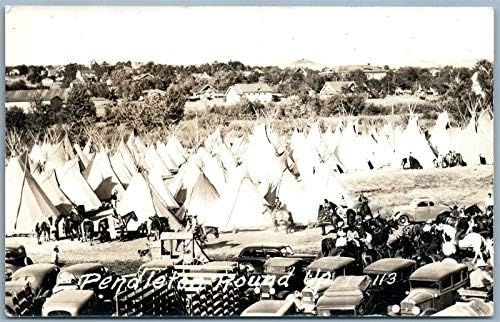 Američki indijski kamp Wigwams automobili kruži Pendleton ili Vintage Real FOTO RPPC