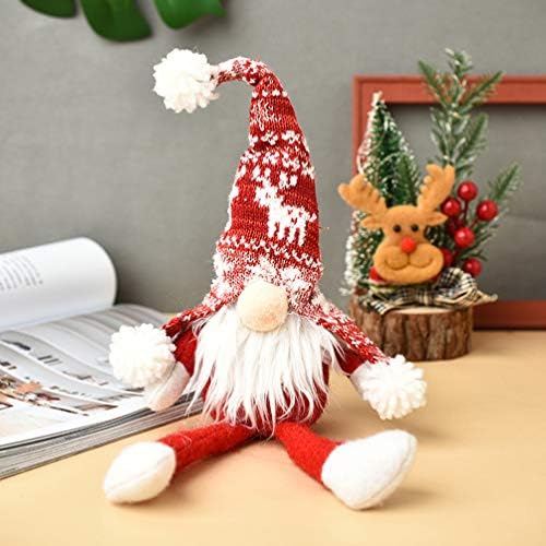 Prettyzoom 2pcs Božićni švedski Tomte Gnome Sedeti lutke Xmas duge noge Plish Gnome figurine punjene lutke poklon za odmor ukras za stolni ukras