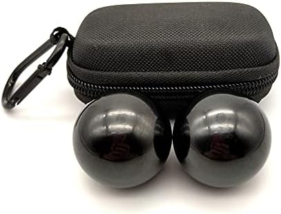 Firstnos 1.57 inčni Hromirani čelik Crne Baoding lopte za ručnu terapiju, vežbanje i oslobađanje