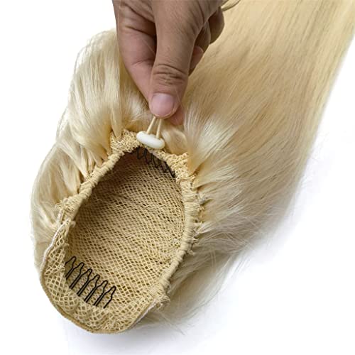GREEMEO produžetak repa za ljudsku kosu sa vezicom svilenkasta ravna 613 svijetloplava 14 inča