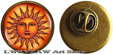 Sun Brouch, Srednjovjekovni nakit za sunčanje, Srednja starosna šarm antikni stil Sun, sunce Renesanse