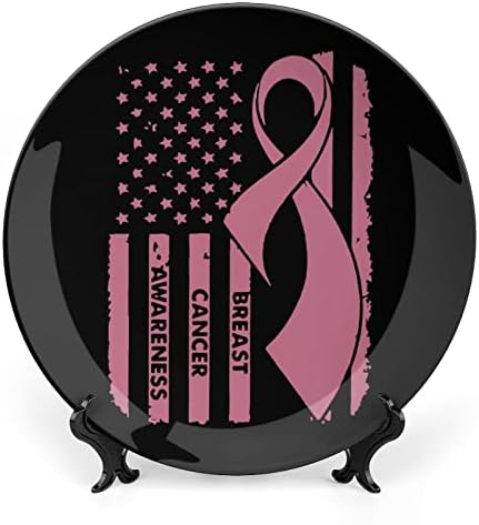 AMERIČKA FLAGNA Svjesnost karcinoma dojke Keramička kost Kina Dekorativne ploče sa štandom viseći ukrasima