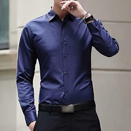 Muška lagana casual classic haljina košulja Regularna fit gumba dolje majice Slijede košulje s dugim