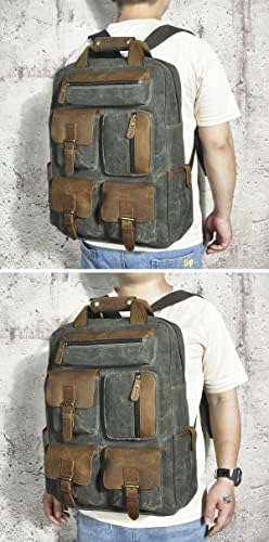 Platno vodootporno vodootporno platno + kožni veliki ruksak ruksak Rangack Ranapska torba za laptop