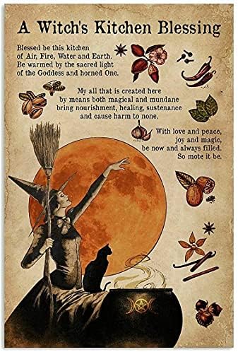 Limeni znak Vintage Halloween Witch's Kitchen Blessing Poster Art Home Decor Bar zabava novost