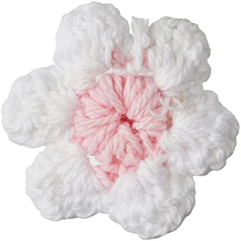 Crochet Cvijet čipke | 1,25 | bijela / ružičasta | 1 kom.