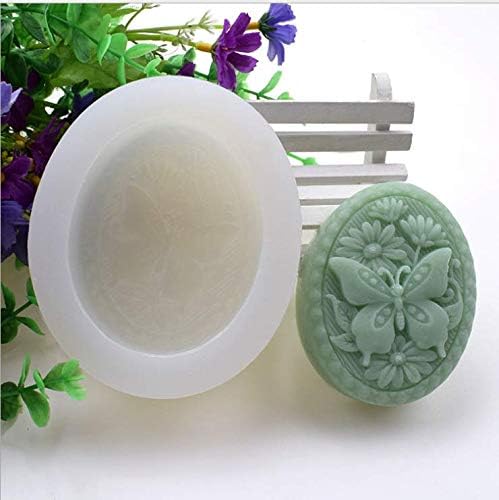GreatMold leptir Cvijeće Sapun Kalup Prekrasan ovalni zanatski umjetnički silikonski sapuni DIY ručno
