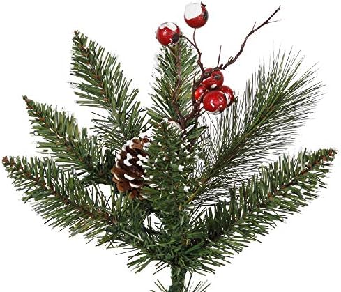 Vickerman 3 'snijeg Tiped Pine i bobica Umjetno božićno stablo Unlity, Sezonski unutarnji kućni dekor sa ukrasnim