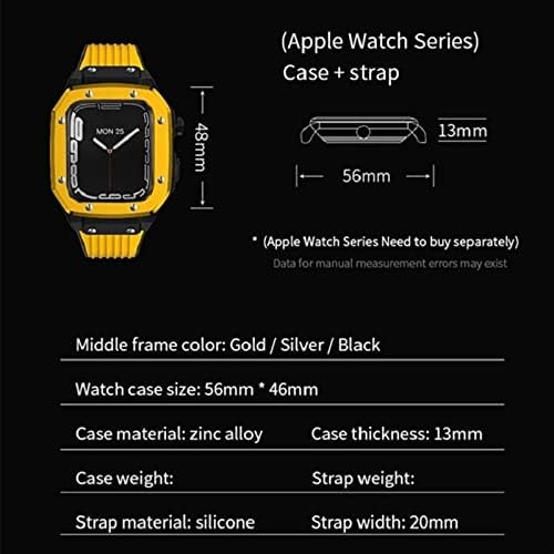 Eksil za Apple Watch Band Series 7 Legura CASE HASS 44mm 42mm 45mm Luksuzni metalni gumeni čelik Pribor