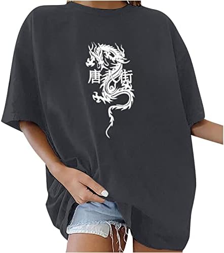 Teen Girls Crewneck Boat vrat pamučna grafička bluza majica za žene ljetna jesen 2Q 2Q