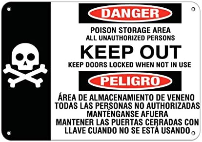Područje skladištenja otrova neovlašteno čuvajte držati vrata zaključana vinil naljepnica 8