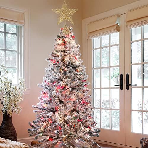 Božićna star staklena ornament: 20cm Glitter 3D zlatni Xmas Star Treetop Holiday Dekoracija Dekoracija strana