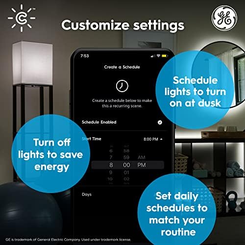 Ge rasvjeta CYNC Smart LED sijalica, meka Bijela, omogućen Bluetooth i Wi-Fi, kompatibilni sa Alexa i Google