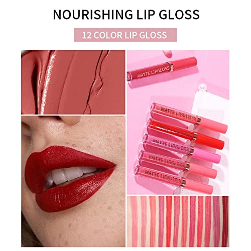 Outfmvch Coral Lip Gloss Mattes Tečni Ruž Za Usne Plumper Makeup Pigmentirani Dugotrajni Sjaj Za