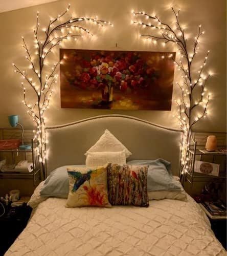 Osvijetljene biljke vrbove loze za dekor dnevne sobe,LKGOOD Božićni ukrasi, svijetla stabla sa 144 LED utikača