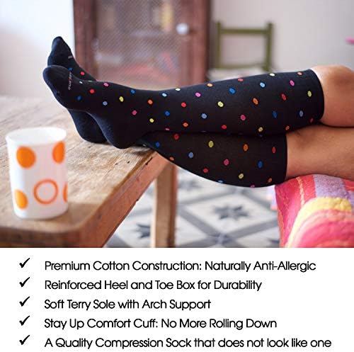 SocksLane pamuk kompresije čarape za žene & muškarci. 15-20 mmHg podrška do koljena