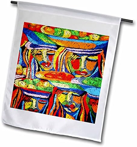 3drose slika apstraktne afričke farbanje šarene dame sa glavom - zastava