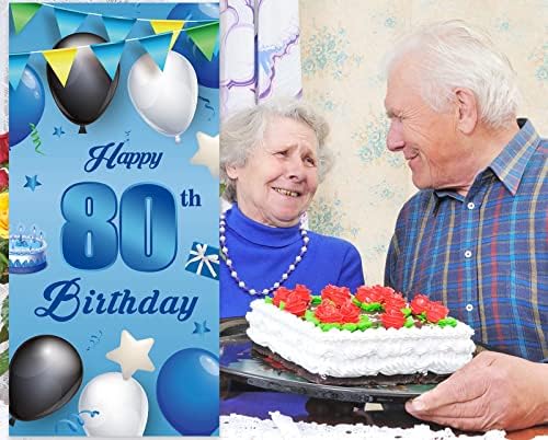 Happy 80. rođendan Blue Banner Balloons Confetti Cheers do 80 godina Stari dekorativni pokloni za muške
