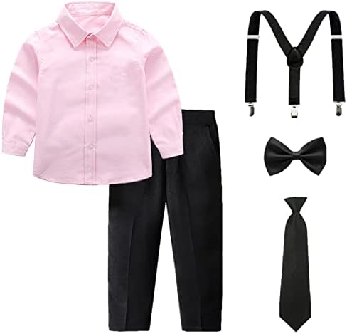 aromm Boys 5kom jednolično odijelo tanka bijela košulja + pantalone + kravata + leptir leptir +