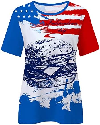Dan nezavisnosti Ispiši majice za ženska košulja za žensku zastavu Futh of srpnja Košulje Summer