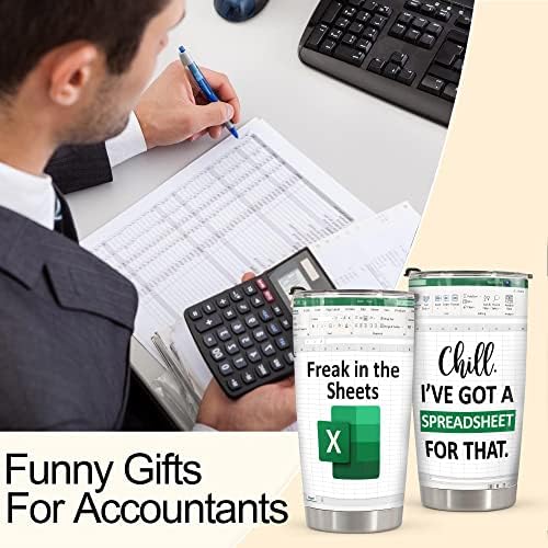 20 Oz računovođa Tumbler Računovodstvo pokloni za računovođe CPA CFO Coworker muškarci žene Excel život nakaza