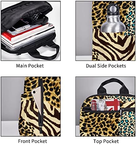 Fufumall Animal Zebra Tiger Leopard Ispis studentski ruksak za dječake, modni simpatični kampus Bookbag