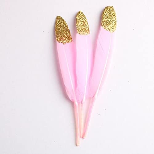 Pumcraft Feather for Craft Gold pačje perje gusko perje za zanate 10-15cm / 4-6inch prirodni