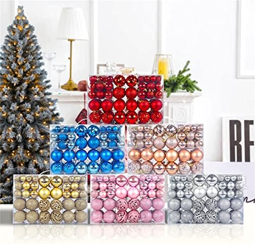 U boji Božić drvo Balls Ornamenti-100pc Božić lopte ukrasi za Božić drvo Shatterproof božićno drvo ukrasi