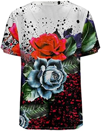 Nyybw Ženska tunika TOJ košulja Okrugli izrez Top cvjetno tiskane majice kratkih rukava majica modni gornji ogromni