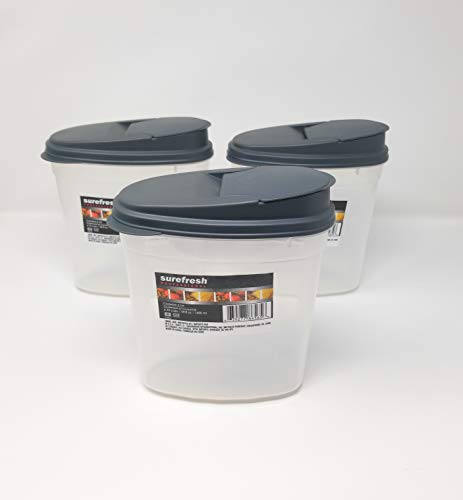3 plastične posude & amp; poklopci 3-dijelni Set 54oz dozator žitarica posuda za skladištenje suhe hrane & amp;