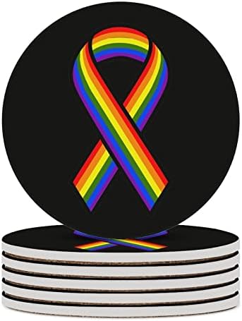 Gay Pride LGBT svijest traka okrugli keramički podmetači za piće upijajući držači čaša za ured dnevni boravak