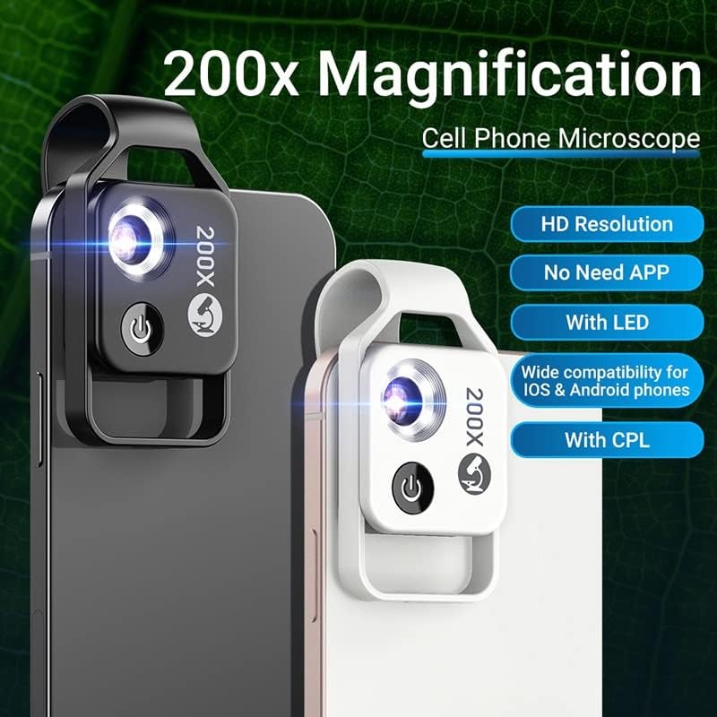 Oprema za mikroskop digitalna 200x mikroskopska zum sočiva LED svjetlo mikro makro džepna sočiva