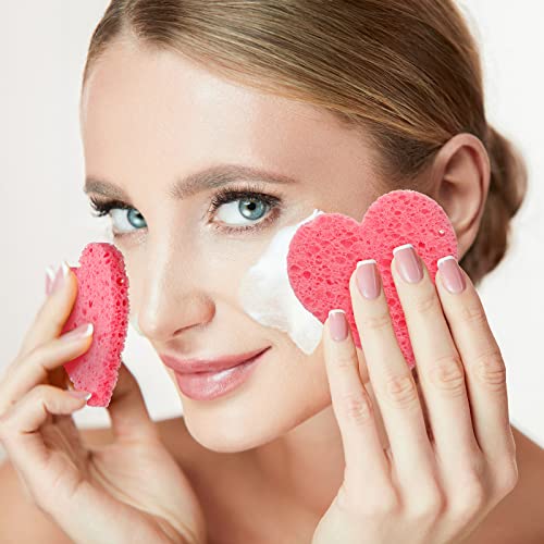 300 komada komprimirane spužve za lice sa kontejnerima Pink Heart Shape Makeup spužve za višekratnu upotrebu