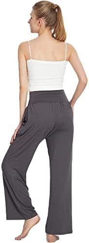 Haellun ženske casual široke širine nasegne hlače Yoga Duksevi visokog struka Workout Lounge hlače sa džepovima