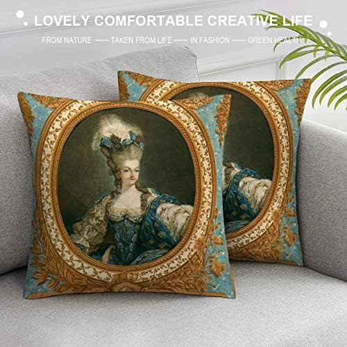 Antikna kraljica Marie Antoinetta Elegantna ženska portretna likovna bacač jastuk Case Squar Cust COSY