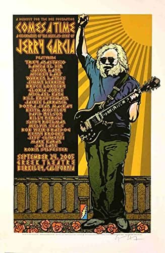 Jerry Garcia original Silkscreen dolazi vremenski proslavi grčki teatar Berkeley 2005 Ručna