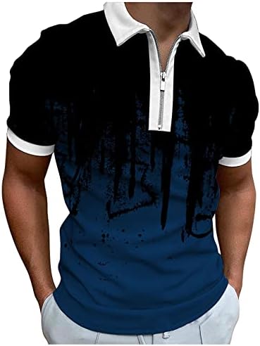 Zipper sa kratkim rukavima i ljetna majica muške gornje tinte-prskane rever proljeće muške bluze muške haljine