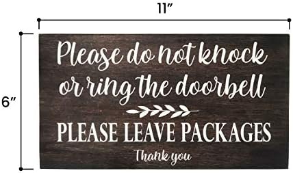 Nemojte zvoniti natpis na vratima - rustikalno ploča od čvrstog drveta s konopcem, pristojna