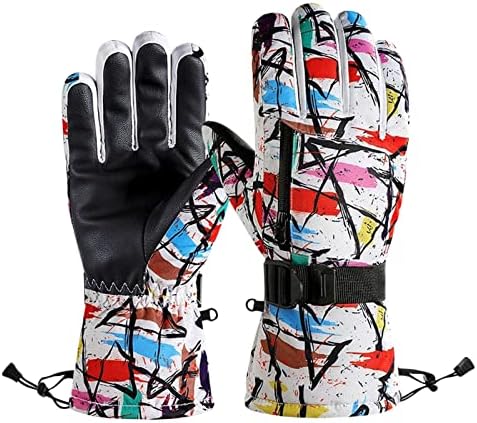 Qvkarw zimske tople skijalice snijega vodovodne rukavice s dodirnim zaslonom sa džepom sa patentnim
