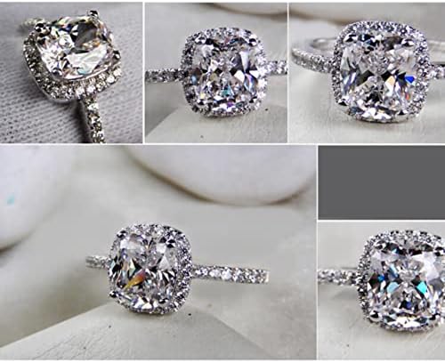 ROSE modni prsten kvadratni dijamantni prsten za žene S925 prsten cirkon parcon par četvrtasti dijamantski
