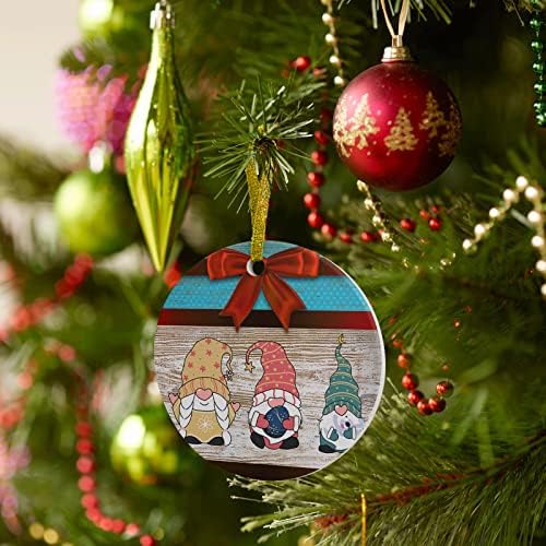 Božić ukrasi Uskršnje jaje Patuljci okrugli keramički dekorativni viseći ukrasi Bowknot poklon