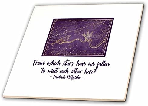 3drose Vintage karta Hydra constellation. Friedrich Nietzsche quote-Tiles