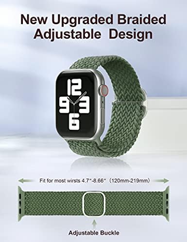 Toyouths 2 pakovanja pletena solo petlja Kompatibilna sa Apple Watch Band 42mm 44mm 45mm Žene Muškarci,