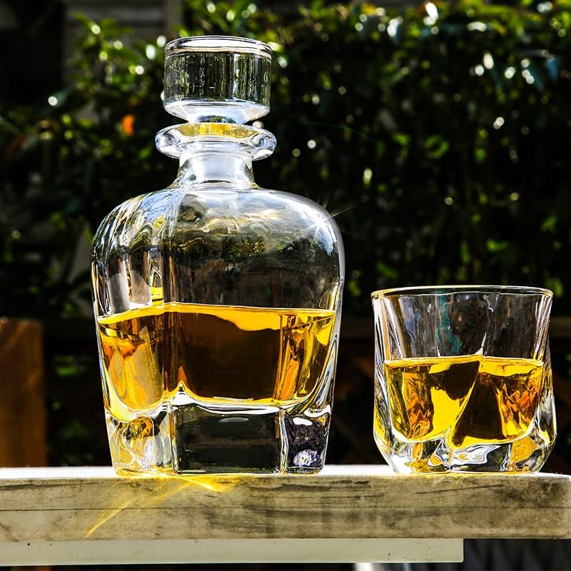 cathyladi Old Fashioned Whiskey Glasses Luxury 7.7 Oz Set 4 Rocks Barware za Scotch burbon alkoholna