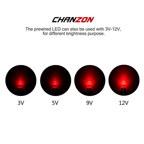 Chanzon 20 kom unaprijed ožičena 5mm crvena LED Diodna svjetla sa otpornikom od 680 ohma 1/4W i 24awg