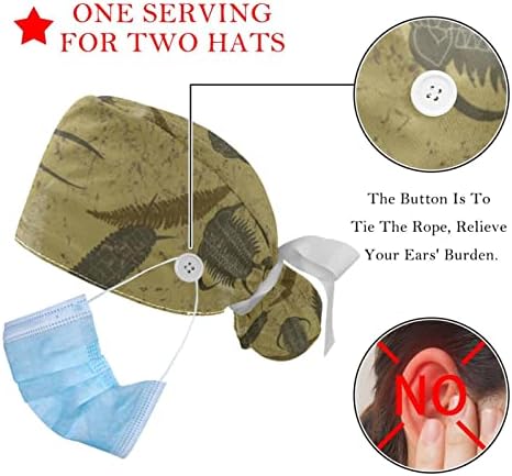 2 Pakirajte radne kape sa duksevima za žene, fosilna tekstura Art Ponytail torbica šešira